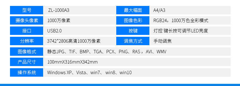 哲林ZL-1000A3高拍儀,1000萬(wàn)像素高拍儀